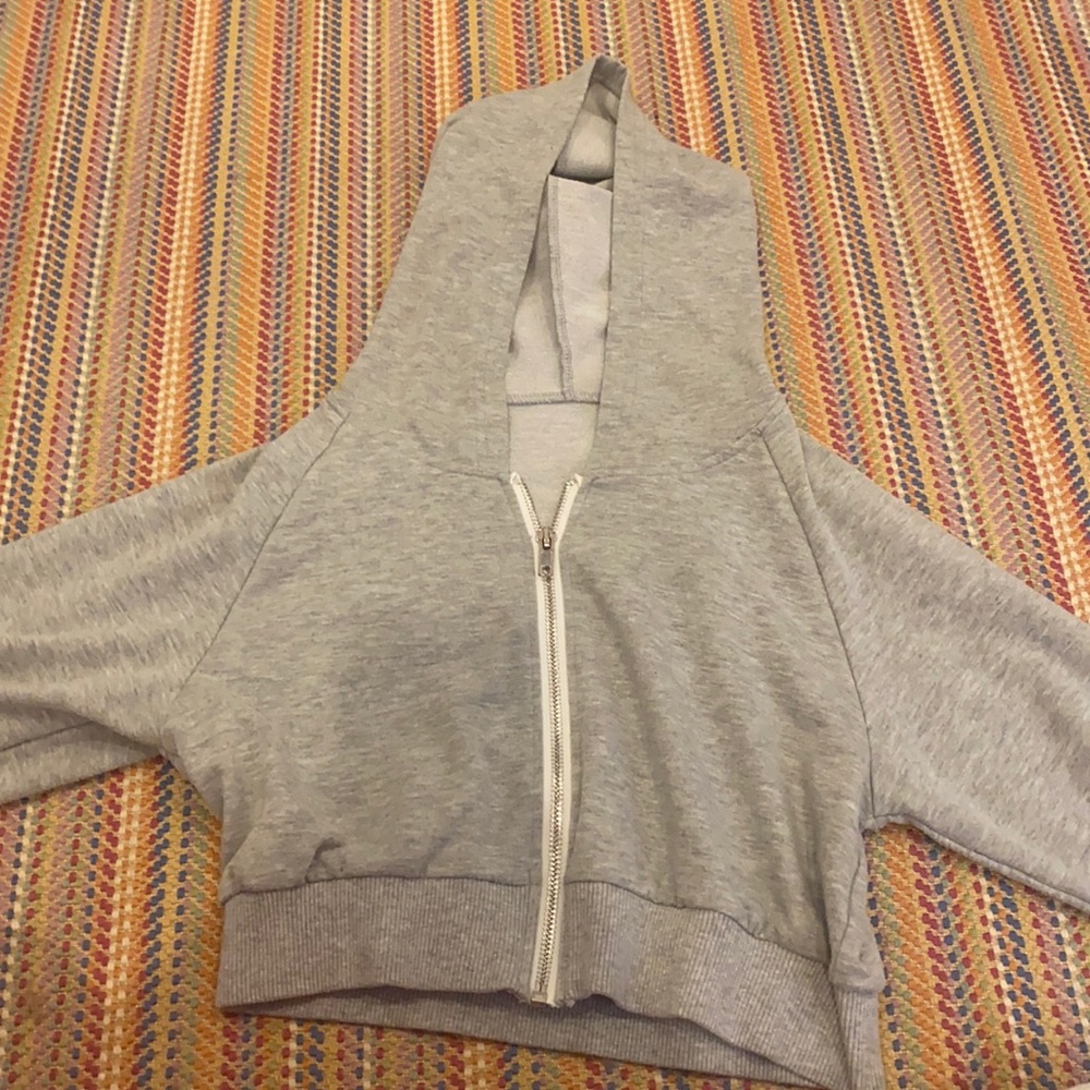 gray zip up never worn